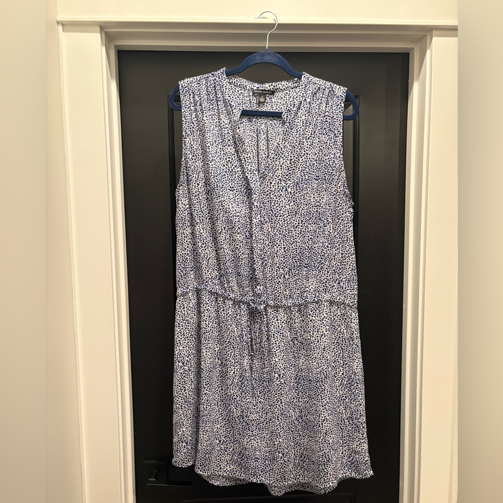 Hilary Radley Women's Sleeveless Tunic Dress in a Deep Conalt Leopard Print.